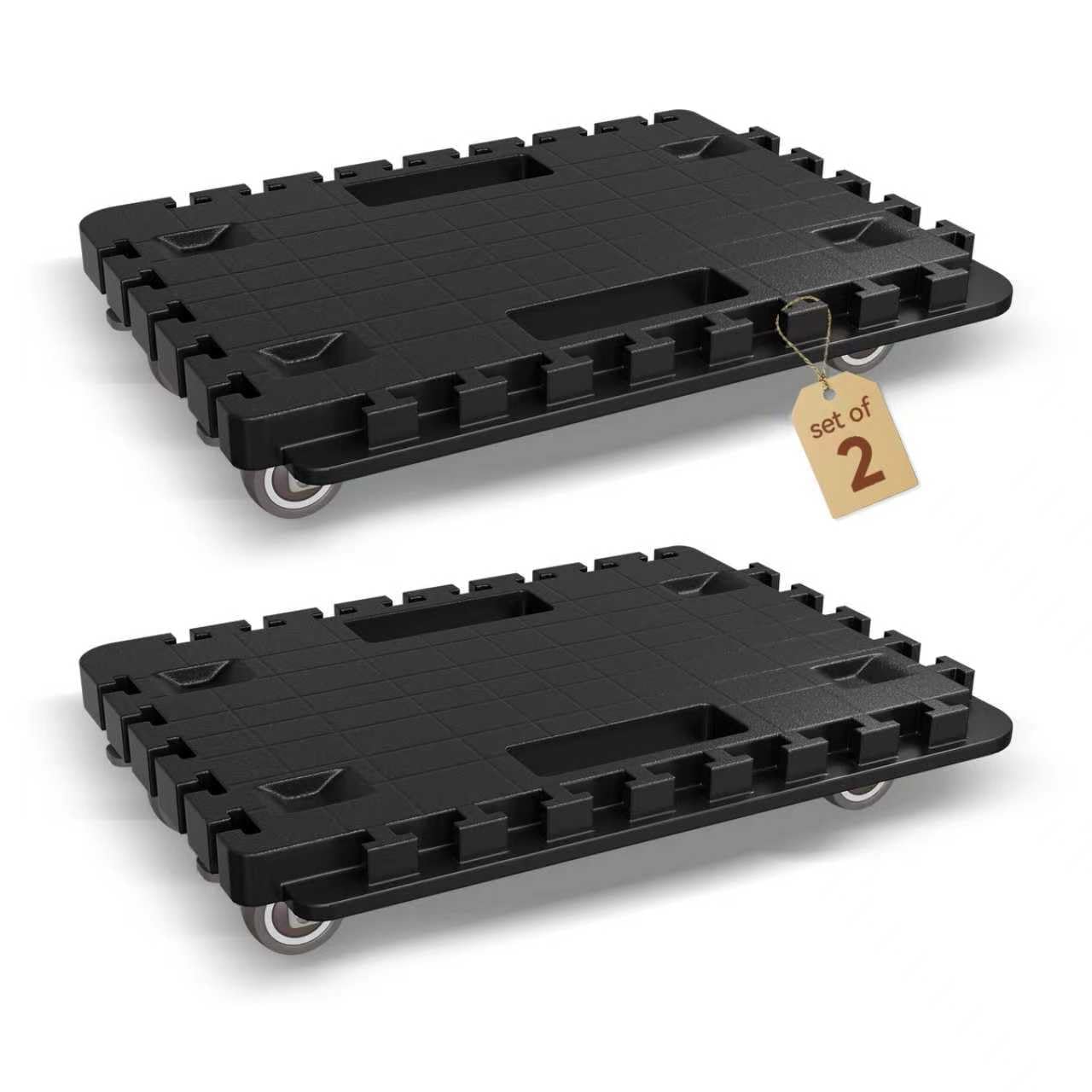 Photo 1 of 2 Pack Furniture Dolly, Upgrade Dolly Cart with 4 Wheels, 16In-11In Single 155 LBS and Double-Pack 500 LBS Capacity, Small Portable and Connectable Moving Cart