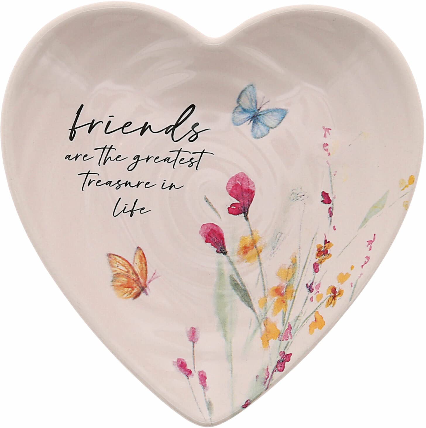 Photo 1 of Pavilion Gift Company - Friend - Ceramic Heart-Shaped Keepsake Dish, Watercolor Floral Design, Valentines Day Gift For Girlfriend, Unique Gifts for Friend, Trinket Dish, Ring Holder, Jewelry Dish