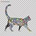 Vinyl Sticker Decal Domestic Floral Cat Atv Car Garage bike (3 X 2,98 In. ) Fully Waterproof Printed vinyl sticker