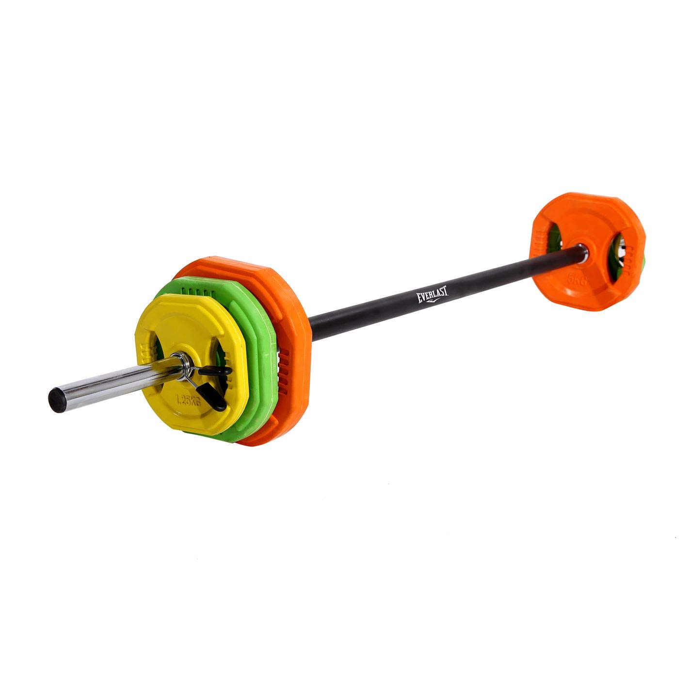 rubber weights and bar set