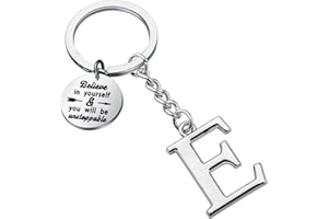 FUSTMW Initial Keychain Alphabet Initial Letter Key Ring Pendant Inspiration Gifts