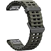 Quickfit 22mm Watch Bands for Garmin Fenix 8 47mm/7/6/5, Sports Ocean Silicone Bands Compatible with Garmin Fenix 8 Pro 47mm/7 Pro/6 Pro/5 Plus/Forerunner 935/945/955/965/Approach S60/S62/Epix 2