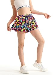 Girls Athletic Shorts Floral Flowy Butterfly Shorts