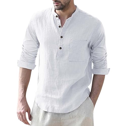 Tall Henley Shirts for Men HJINGUSN Henley Shirts for Men Vintage