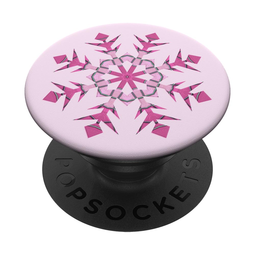 Pink Frost Snowflake X-Mas PopSocket for Phone Christmas PopSockets Swappable PopGrip