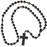 Jujube Wood 5 Decade Rosary 10mm Beads with Cross Shaped Our Father Beads