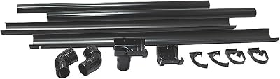 FloPlast Black 2m Half Round Guttering Pack 6ft Shed Porch Mini 50mm Downpipe