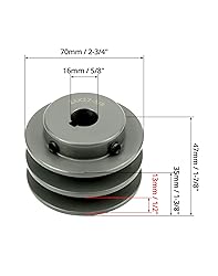 QWORK Double Groove Web Sheaves, 2.70"OD 5/8" Bore