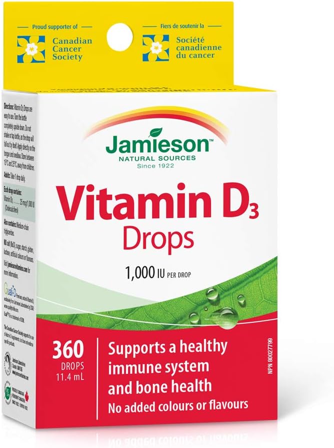 Jamieson Vitamin D3 Drops 1,000 IU Amazon.ca Health & Personal Care