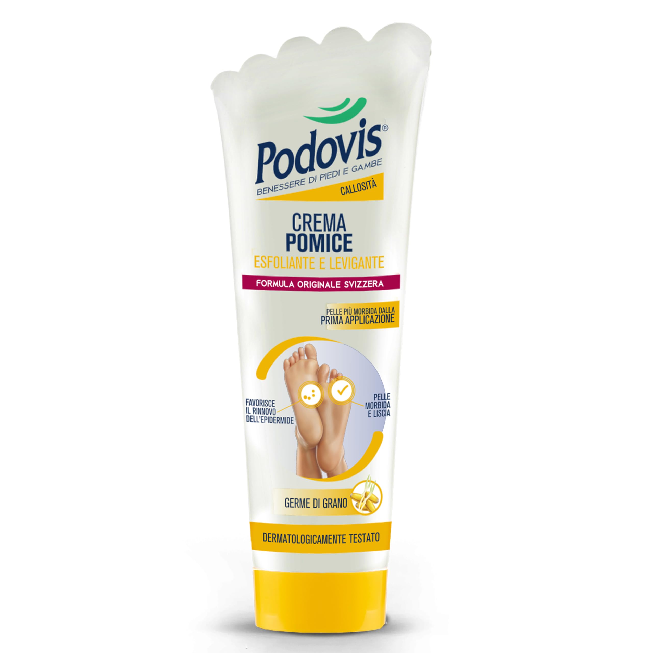 Podovis Pumice Cream, Exfoliating Action, Soft and Smoothed Skin, Eliminates Dead Cells, 100 ml