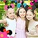 Flexible Minnie Mouse Ears - Perfect Glitter Headbands for Costume Accessories and Boys Girls Kids Party - Pack of 6, Solid Black and Red Bow