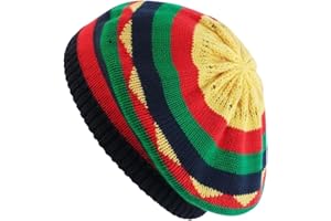 Jamaican Rasta Beret Colourful Beanie Hat Fashion Hip Hop Haircover for Casual Wear Party Costume and Special