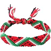 BOLOUY Handmade Geometric Bracelet Watermelon Pattern Bracelet Woven Bracelet Adjustable Cotton Friendship Bracelet for Woman
