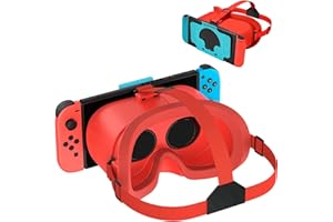BAOYEMES Upgraded VR Headset for Nintendo Switch & Switch OLED Model, Switch Virtual Reality Glasses with Adjustable HD Lenses and Comfortable Head Strap, 3D Goggles for Switch Accessories (Orange& Blue)