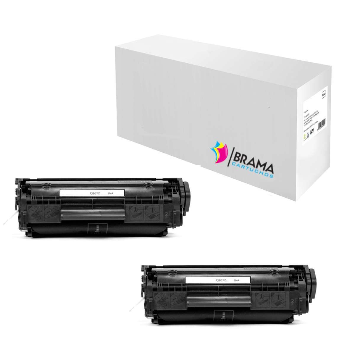 Bramacartuchos BR- 2 x Q2612A - Pack of 2 Toner Cartridges, Black