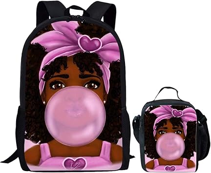 afro girl backpack