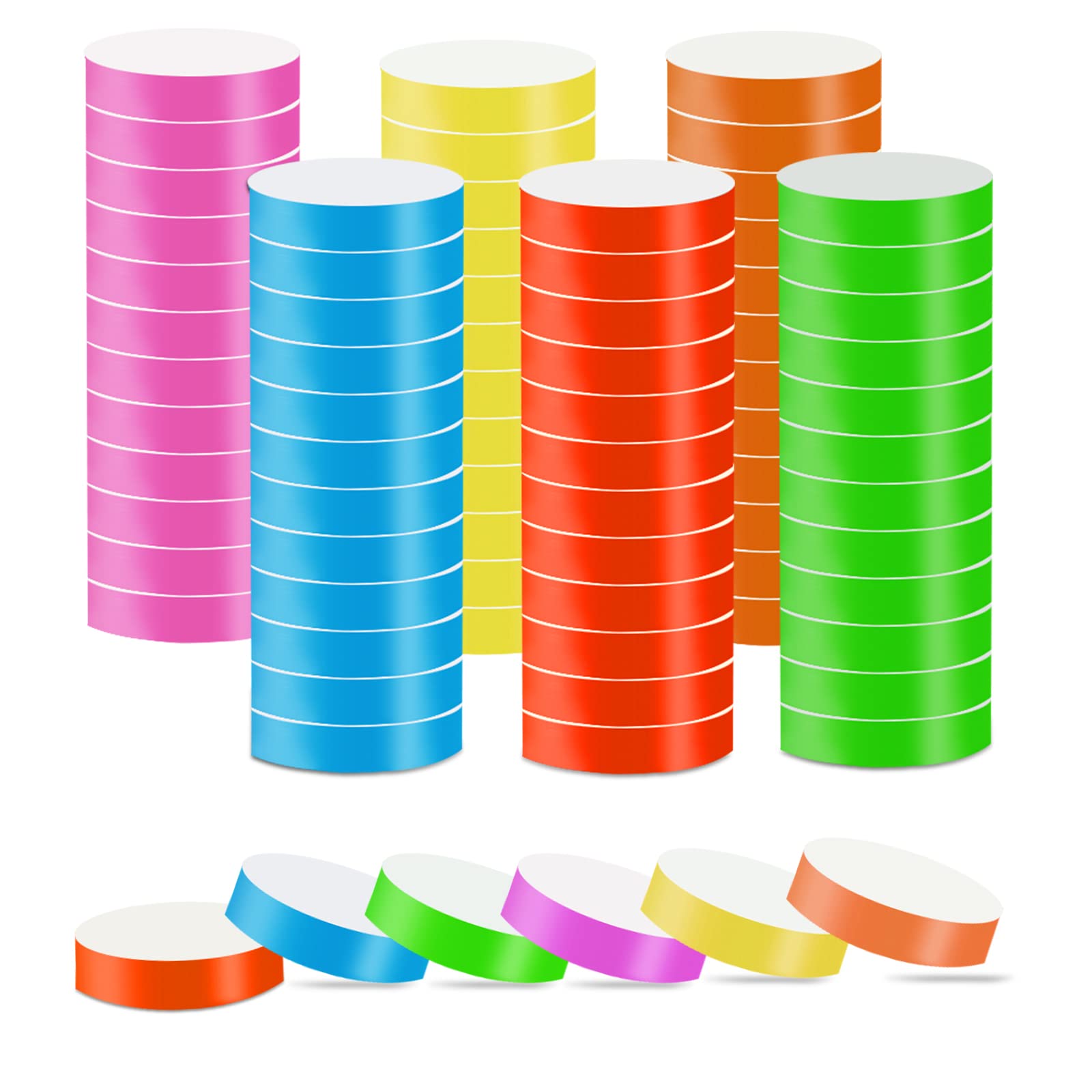 6 Colors Paper Wristbands - 1200 Pcs Waterproof Colorful Entrance Wristbands for Events & Parties