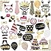 Unomor Birthday Photo Booth Props, Bronzing Rose Gold and Black Funny Happy Birthday Party Favors Supplies Photobooth Props Kit 48Pcs/Pack