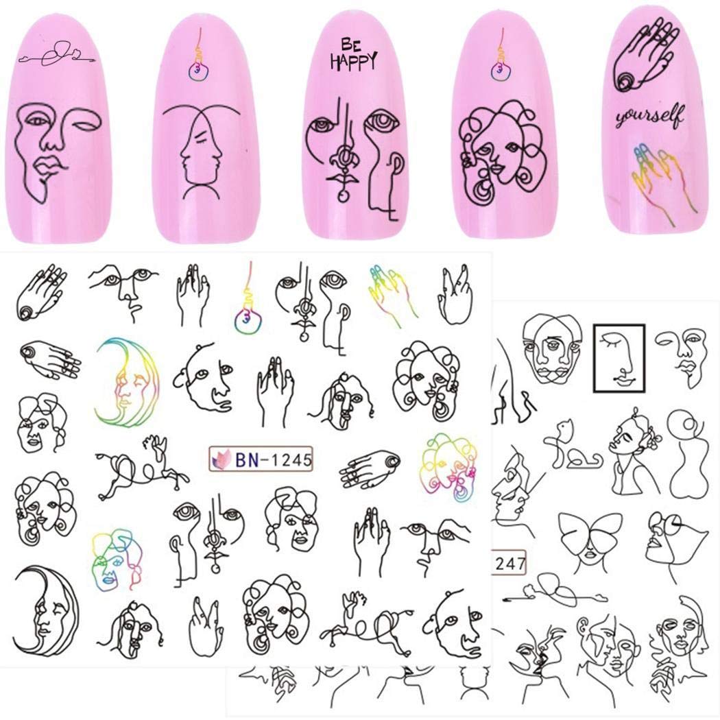 Nimhes Nail Art Decal Water Transfer Sticker DIY Floral Watermark Nail Manicure Décor Stickers & Decals