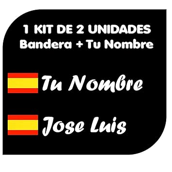 Pegatina Vinilo Bandera España + tu Nombre - Bici, Casco ...
