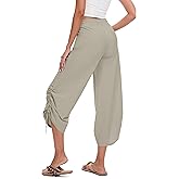 Cagola Women's 25" Wide Leg Beach Pants High Waisted Swim Capris Baggy Summer Travel Pant Quick Dry Flowy Cropped Bottoms