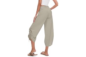 Cagola Women's 25" Wide Leg Beach Pants High Waisted Swim Capris Baggy Summer Travel Pant Quick Dry Flowy Cropped Bottoms