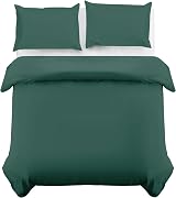 MOONLIGHT20015 Super King Duvet Cover Set Emerald Solid Microfiber 2 Pillowcases view 2