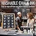 White Chalk Markers I&ART - White chalk pen fine tip 0.12in - 2 pcs for kids craft, Bistro, Mirrors, Glass, Windows, Blackboard, Chalkboard