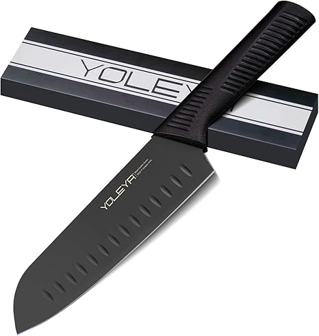 Amazon Yoleya 包丁 三徳包丁 180ｍｍ ステンレス ドイツ輸入マルテンサイト鋼制 黒刃 Bo酸化技術 Opd抗菌技術 防錆 高炭素 切れ味よく 適切な重み 人間工学による滑り止めなハンドル 三徳包丁 オンライン通販