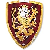 Liontouch - Noble Knight Foam Shield for Kids, Red/Large - Age 3-8 | 17.7 x 13.8 in | Medieval Pretend Play Toy with Golden Lion Theme | Safe Battle Accessory for Dress Up & Costumes for Boys