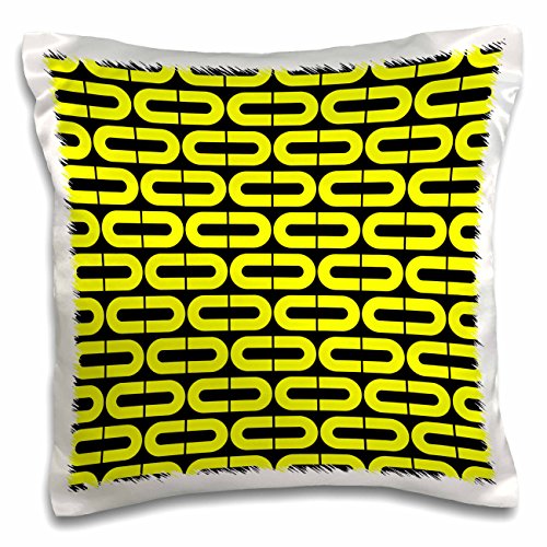 Anne Marie Baugh - Contemporary - Bright Yellow Broken Ovals Contemporary Pattern - 16x16 inch Pillow Case (pc_222400_1)