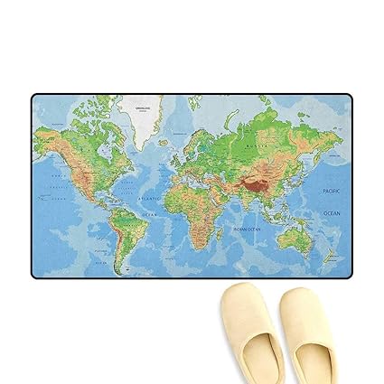 Amazon Com Zojihouse World Map Floor Mat For Tub