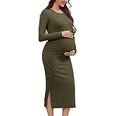 Smallshow Women's Long Sleeve Maternity Sweater Dress Knit Fall Winter Pregnancy Clothes