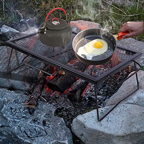 REDCAMP 2 in 1 Folding Camping Grill Grate, Folding Grill Table for