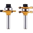 Tongue and Groove Router Bit Set (2 PCS) with 1/4 Inch Shank T Shape, Wood Milling Saw Cutter by LU&MN (Woodworking Tools for