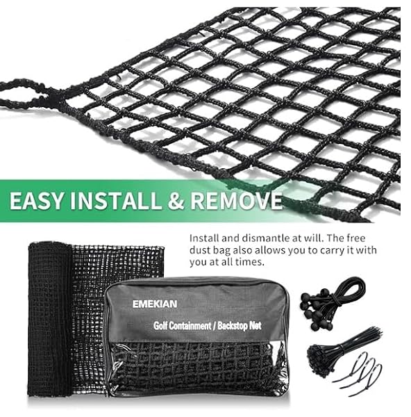 EMEKIAN 10X30FT GOLF PRACTICE NET HEAVY DUTY, 400GSM GOLF BALL BARRIER NETS FOR BACKYARD GARAGE INDOOR OUTDOOR, ADJUSTABLE HITTING BATTING NET FOR BASEBALL HOCKEY SOCCER SPORTS NETTING