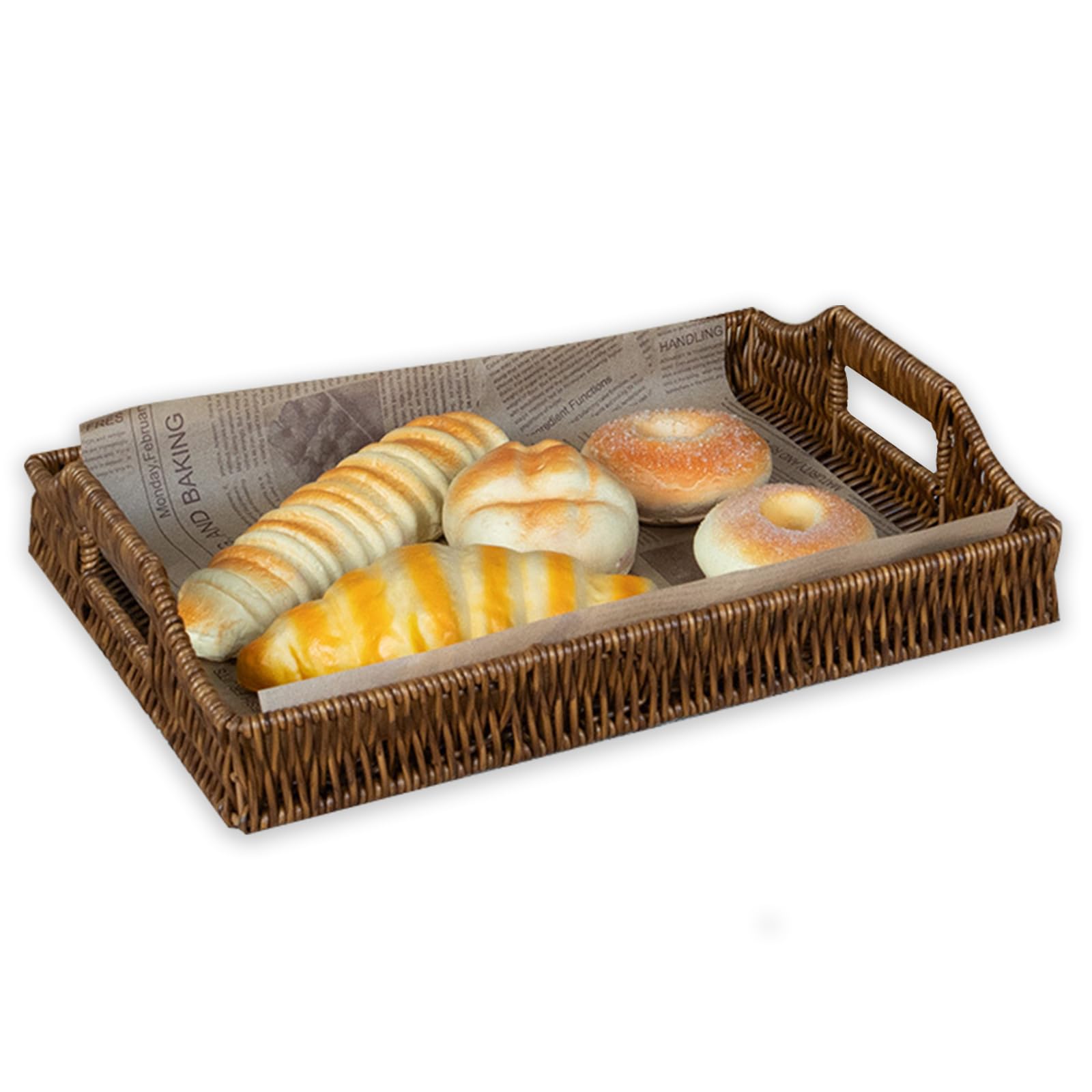 Photo 1 of 15-Inch Serving Tray with Handles – Multi-Purpose Decorative Tray for Breakfast in Bed, Sofa Dining, Lap Use, Coffee Table, Ottoman, Patio, BBQ Parties & Everyday Meals (Coffee Brown)