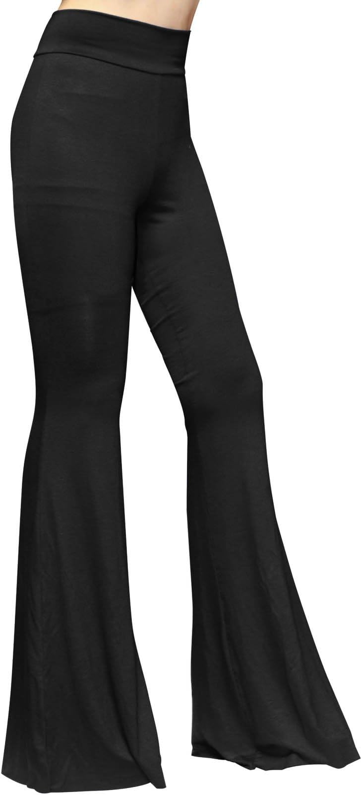 ShopMyTrend SMT Women's High Waist Wide Leg Long Palazzo Bell Bottom Yoga Pants