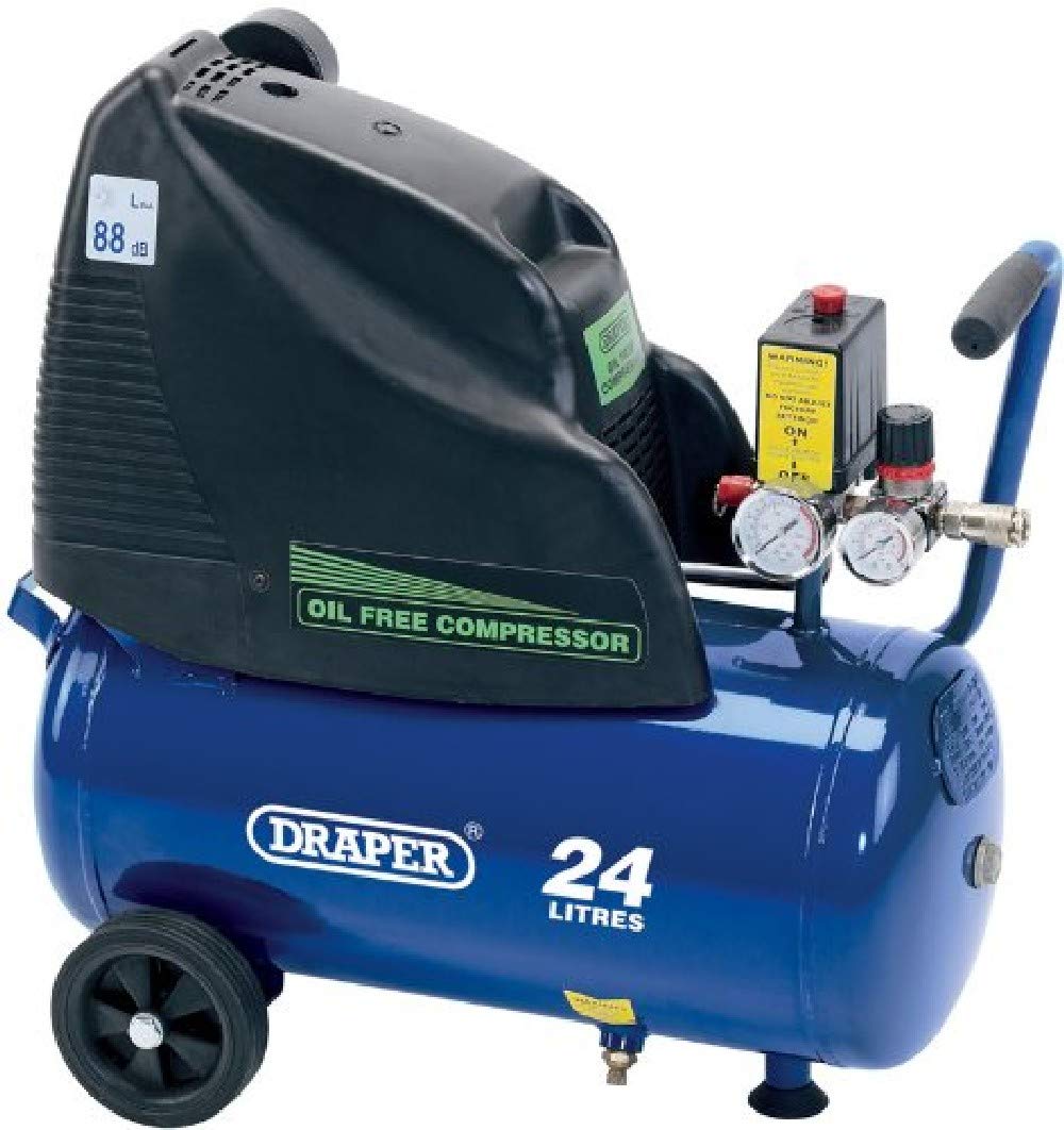 Draper 24978 24-Litre 230V 1.1kW Oil-Free Air Compressor