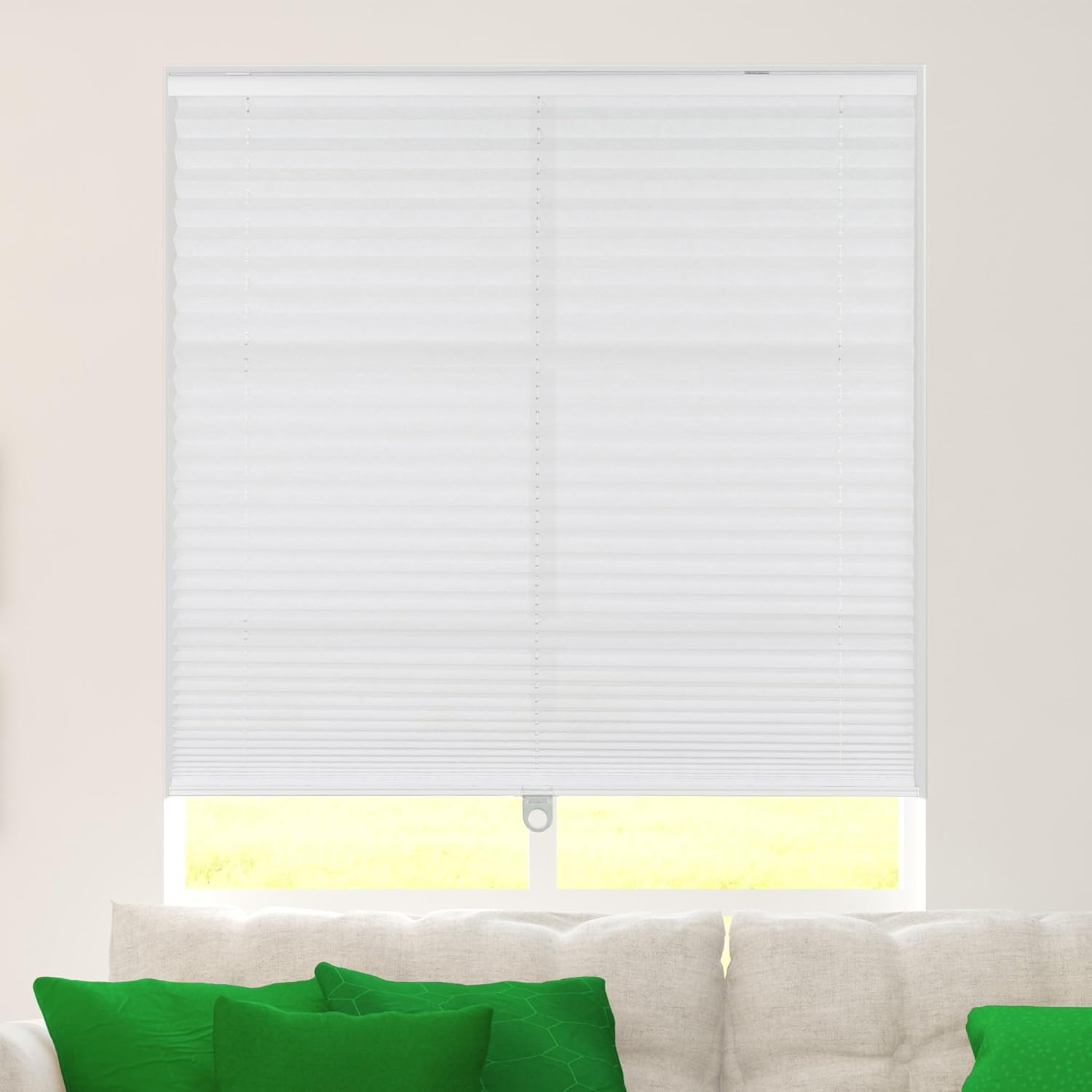 Window Treatments - CALYX INTERIORS Pleated Fabric Window Shade, Light Filtering, Cordless, 26.5