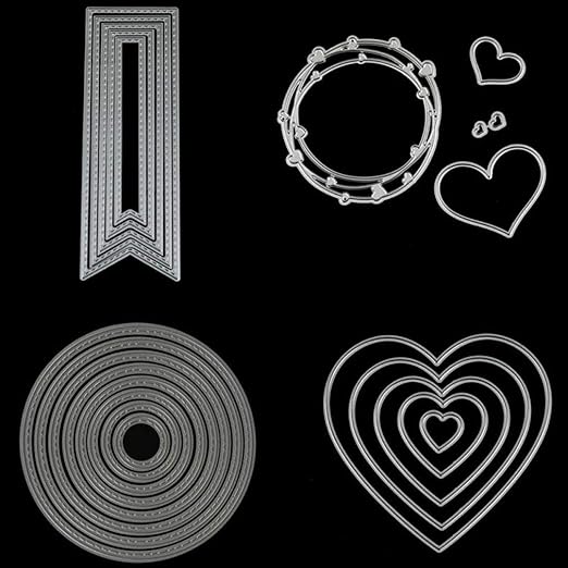 Amazon Com 4 Sets Banner Round Love Heart Ring Cutting Nesting