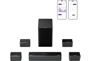 ULTIMEA 7.1 Surround Sound System for TV with Dolby Atmos, 460W Sound Bar for TV with 6.5" Subwoofer, APP Control, 4 Wired Surround Speakers, Home Theater Sound System, Poseidon D80 (2025 Upgrade)