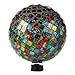 Lily's Home Colorful Mosaic Glass Gazing Ball, Designed with a Stunning Holographic Square Mosaic Pattern to Bring Color and Reflection to Any Home and Garden, (10