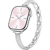 Missair Bands Compatible with Apple Watch Band 38mm 40mm 41mm 42mm 44mm 45mm 46mm 49mm Thin Metal Diamond Bracelet Band with Jewelry Crystal for iWatch Series 10 9 8 7 6 5 4 3 SE Ultra for Women