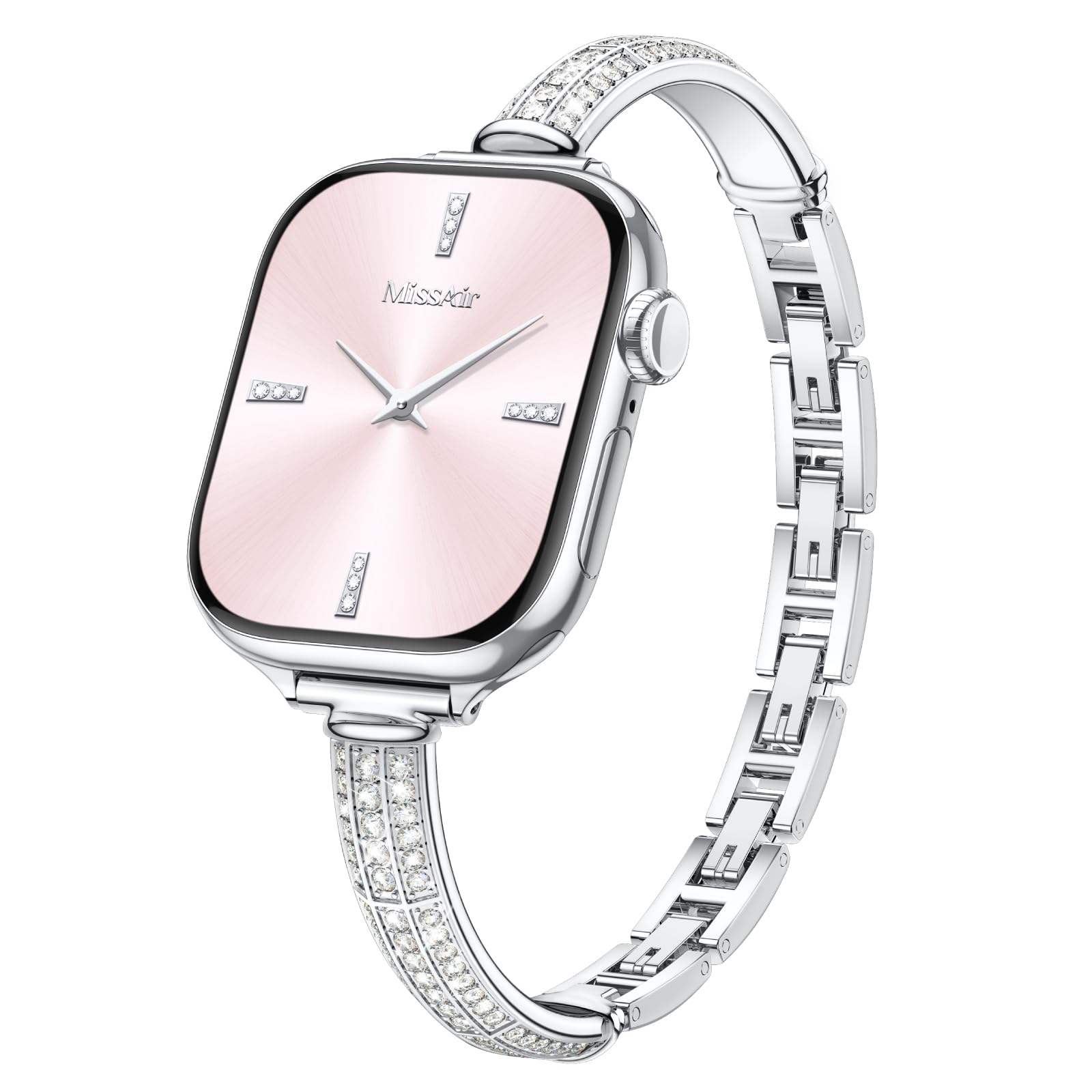 Missair Bands Compatible with Apple Watch Band 38mm 40mm 41mm 42mm 44mm 45mm 46mm 49mm Thin Metal Diamond Bracelet Band with Jewelry Crystal for iWatch Series 10 9 8 7 6 5 4 3 SE Ultra for Women