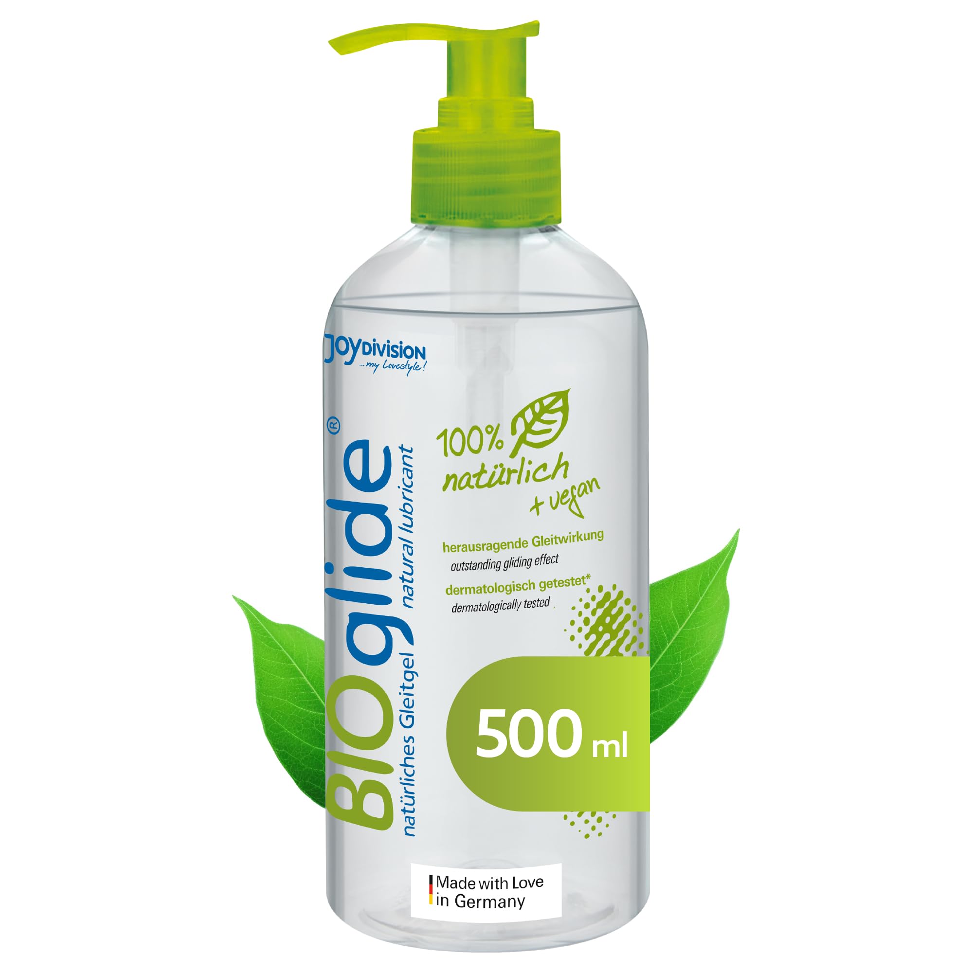 JOYDIVISION Original BIOglide Neutral Lubricant 500ml | 100% Natural & Vegan | Water-Based Gel | Organic Suitable for Latex Condoms | Water Based