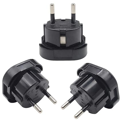 ZUZU AC Power Socket, European to British Plug, European Safety Adapter UK to EU Plug-3 Pack