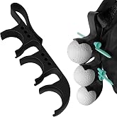 CYUXING 2 in 1 Golf Ball Tee Holder Quick Release Collector with Hook, Golf Accessories Portable Versatile Men Women for Club Bag Black (Holds 3 Balls / 6 Tees)