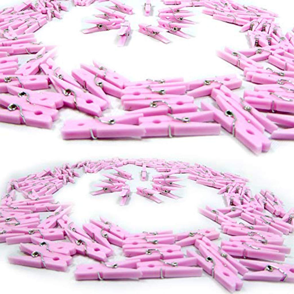 Buy Gamilys 60 Pack 1.4" Inch Mini Pink Clothespins, Plastic Baby