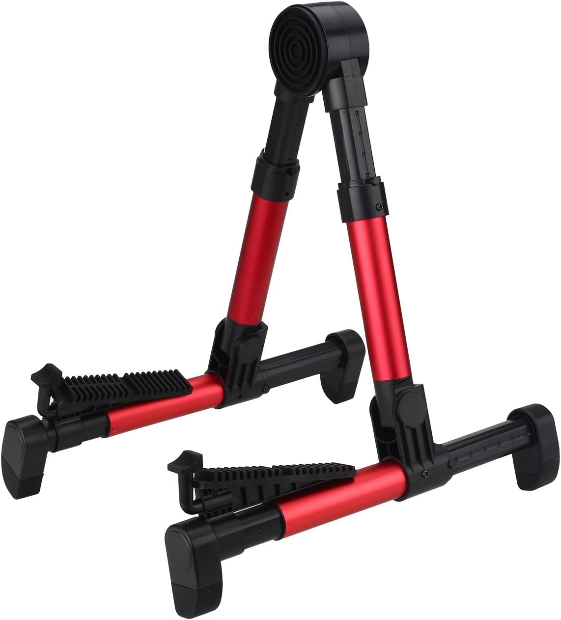 Guitar Stand Portable Universal Folding A-Frame Professional Instrument Stand, Acoustic Guitar, Classical, Electric, Violin, Mandolin, Ukulele, Home Studio & On Stage Live for Guitar Lovers, Red